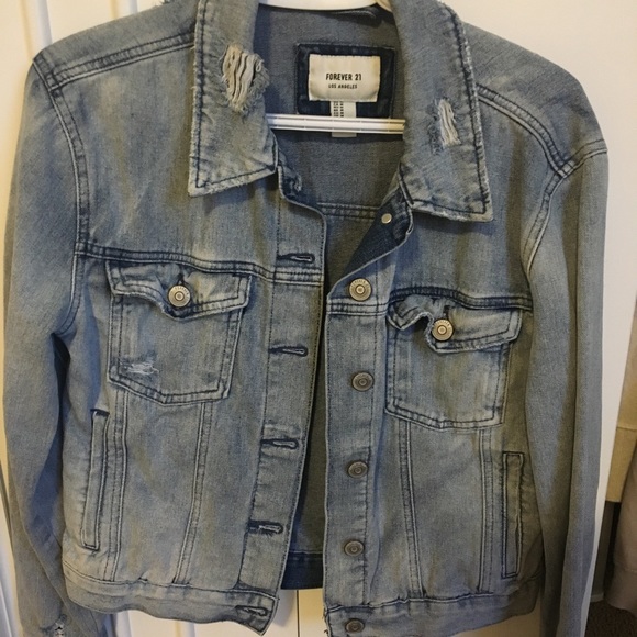 Forever 21 Jackets & Blazers - Light wash distressed denim jacket